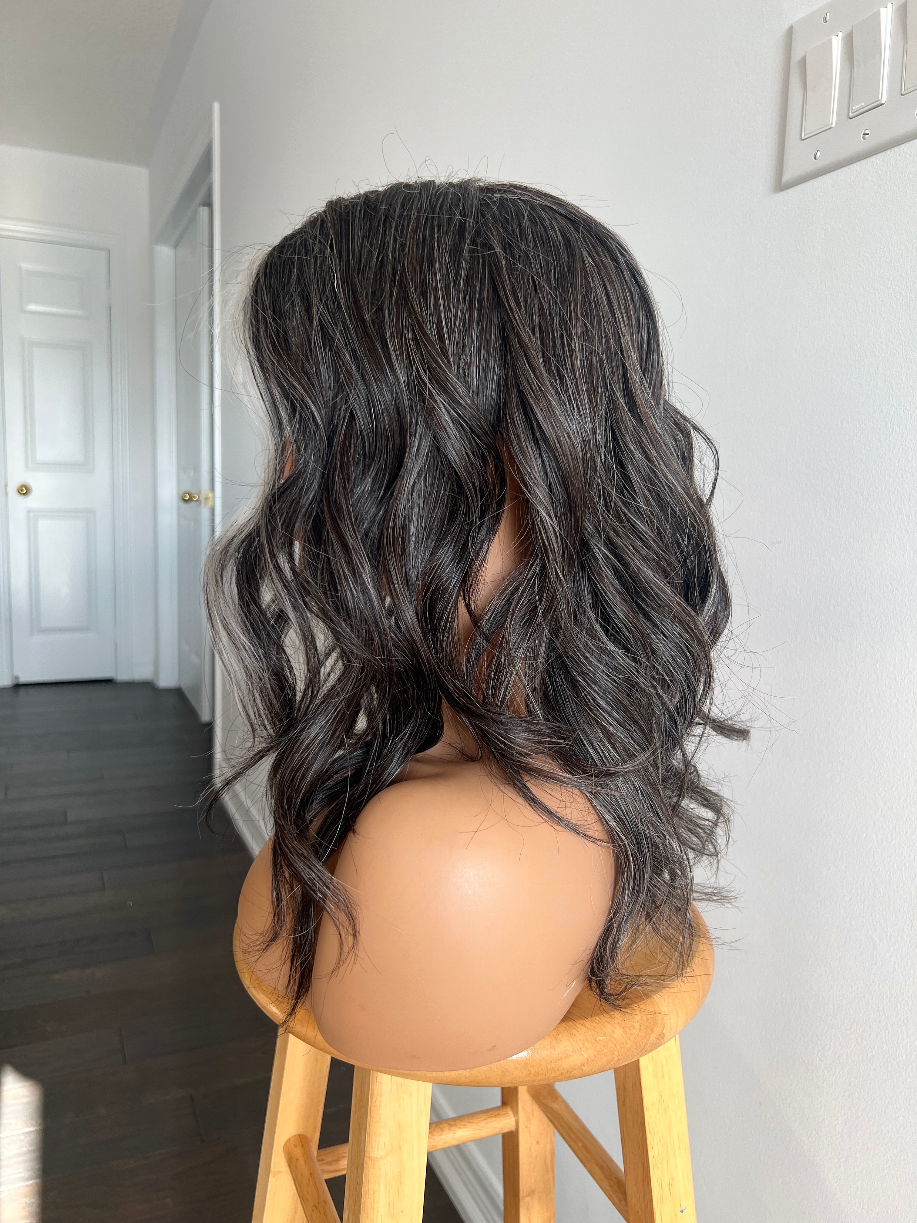 Nightsong | Black with Mixed Silver and Defined Face-framing Highlights