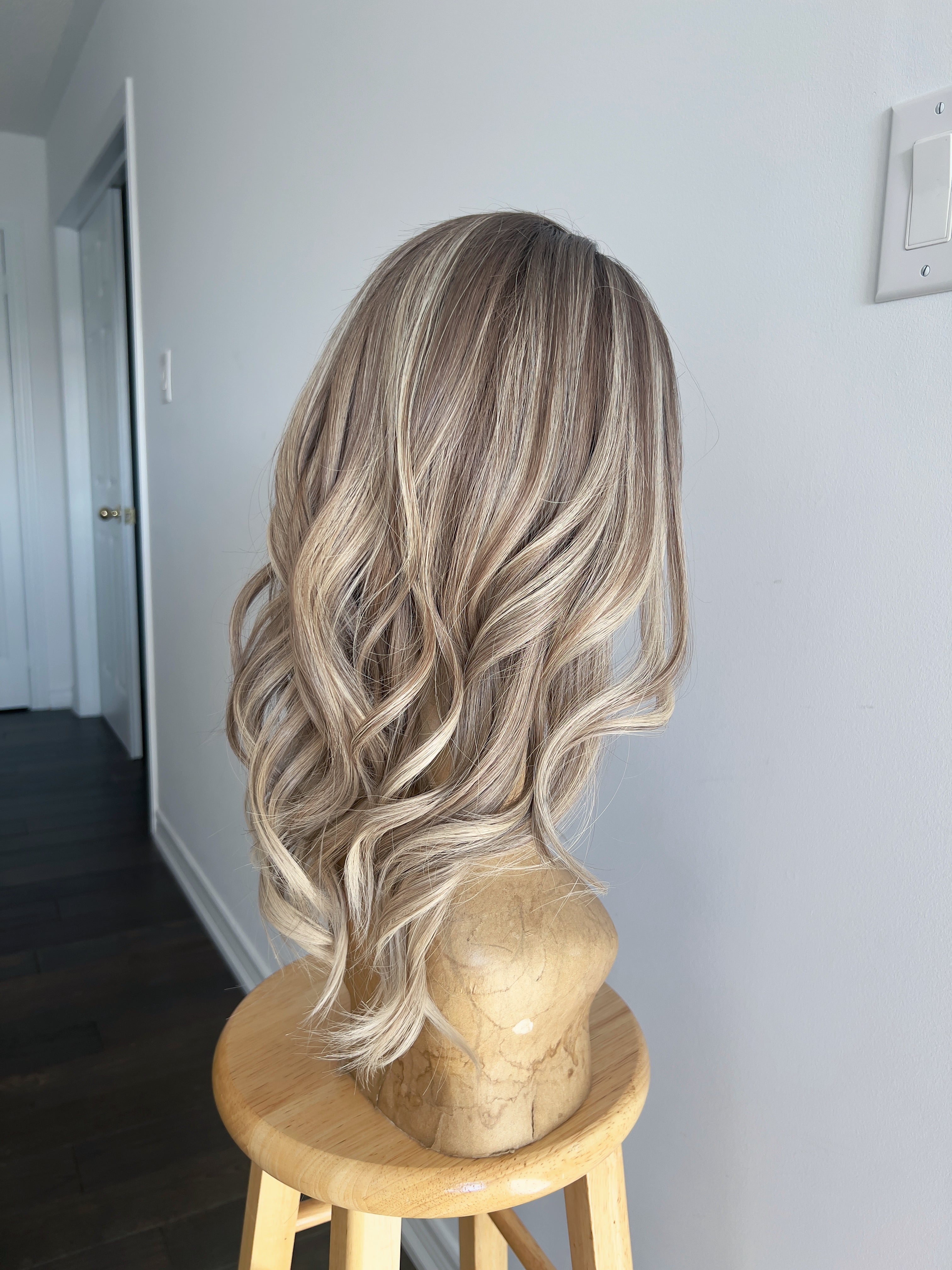 Winter Birch | Ashy Tone Dark with Pale Blonde Balayage and Face-framing Highlights
