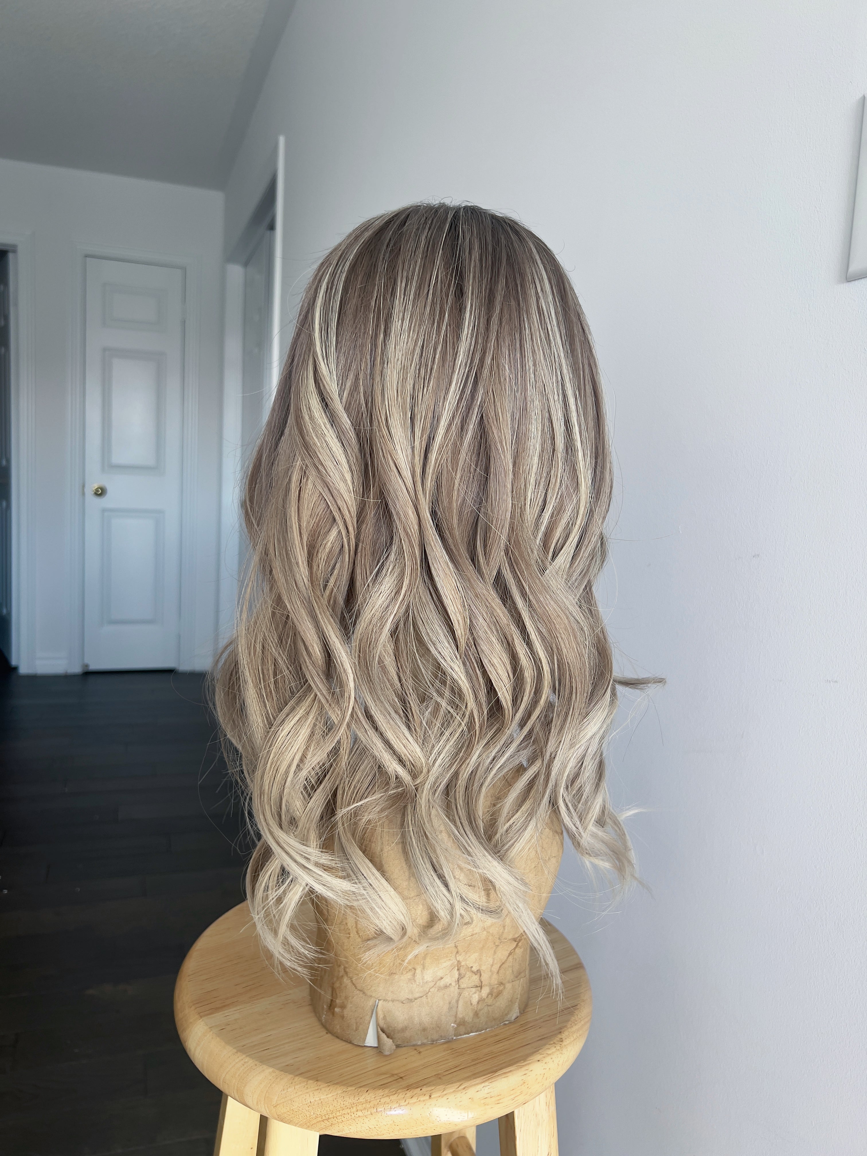 Winter Birch | Ashy Tone Dark with Pale Blonde Balayage and Face-framing Highlights