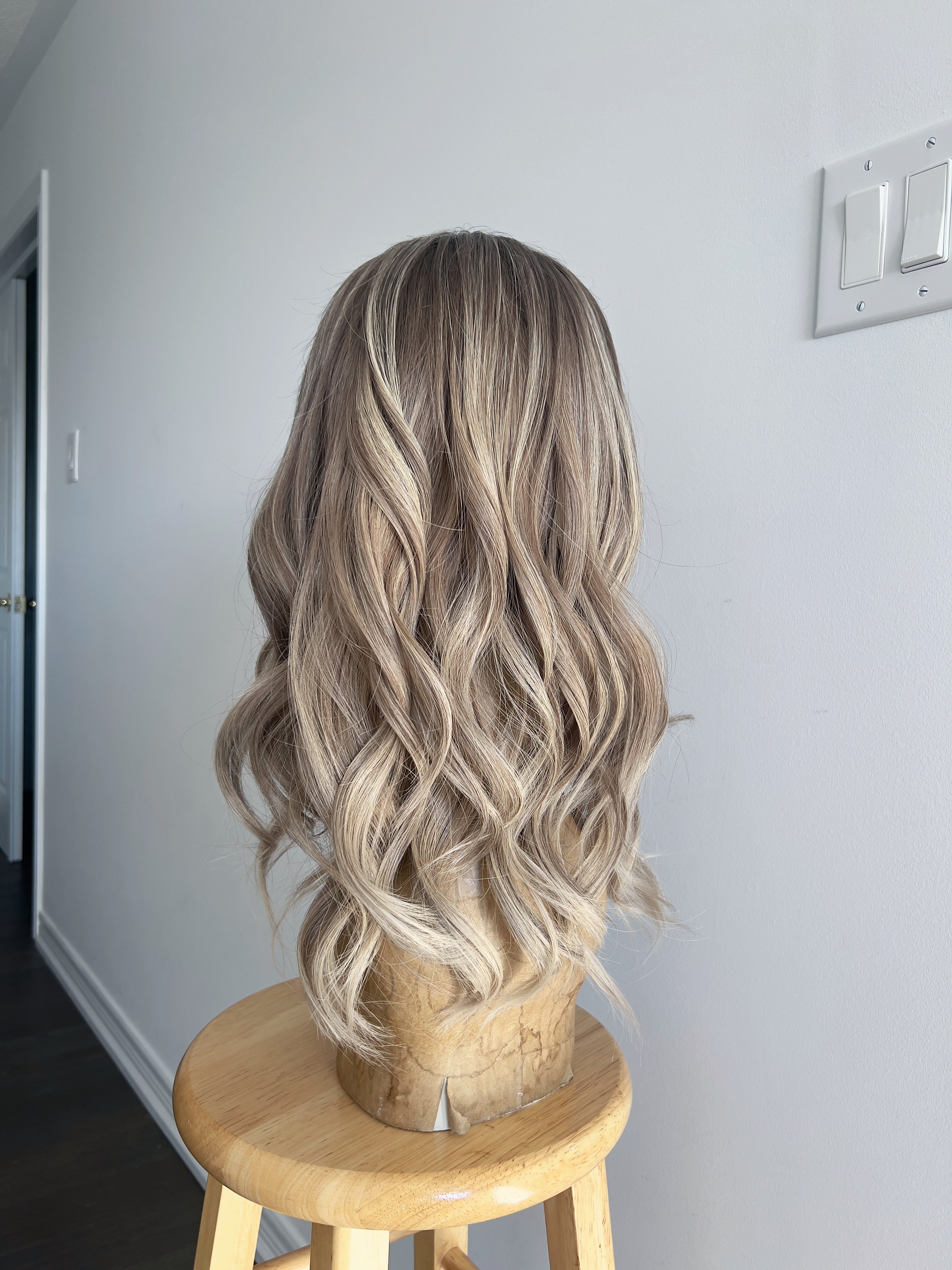 Winter Birch | Ashy Tone Dark with Pale Blonde Balayage and Face-framing Highlights