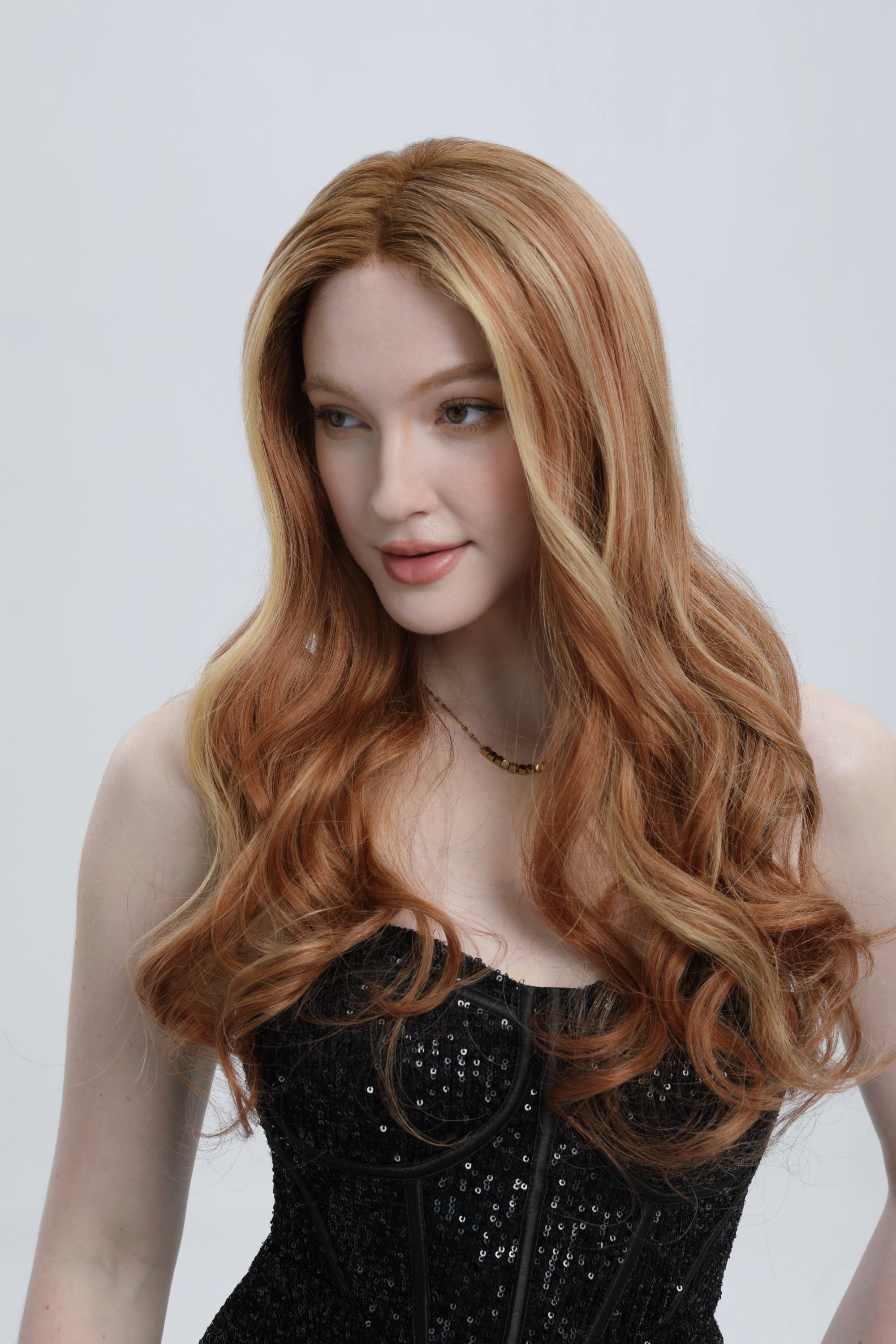 Autumn Sienna | Medium to Dark Auburn with Honey Blonde Babylights and Face-framing Highlights