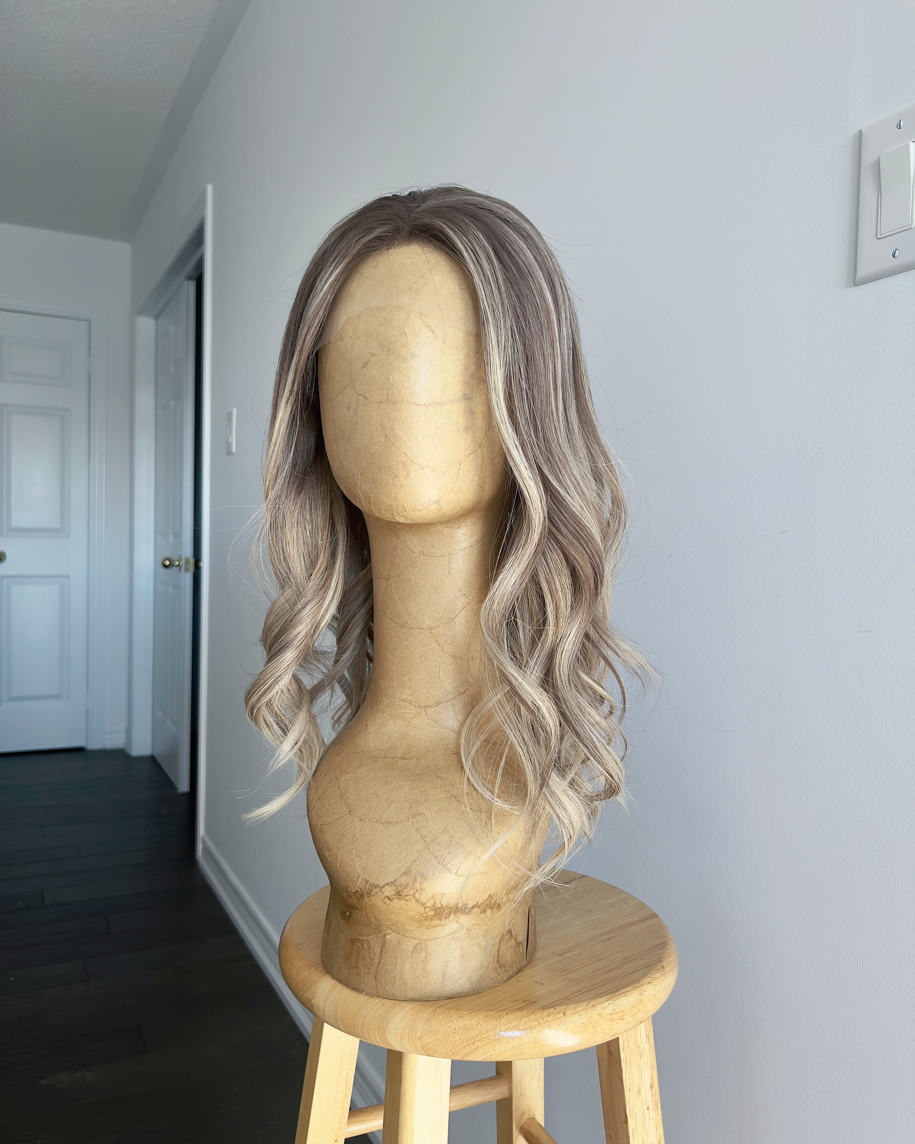 Winter Birch | Ashy Tone Dark with Pale Blonde Balayage and Face-framing Highlights