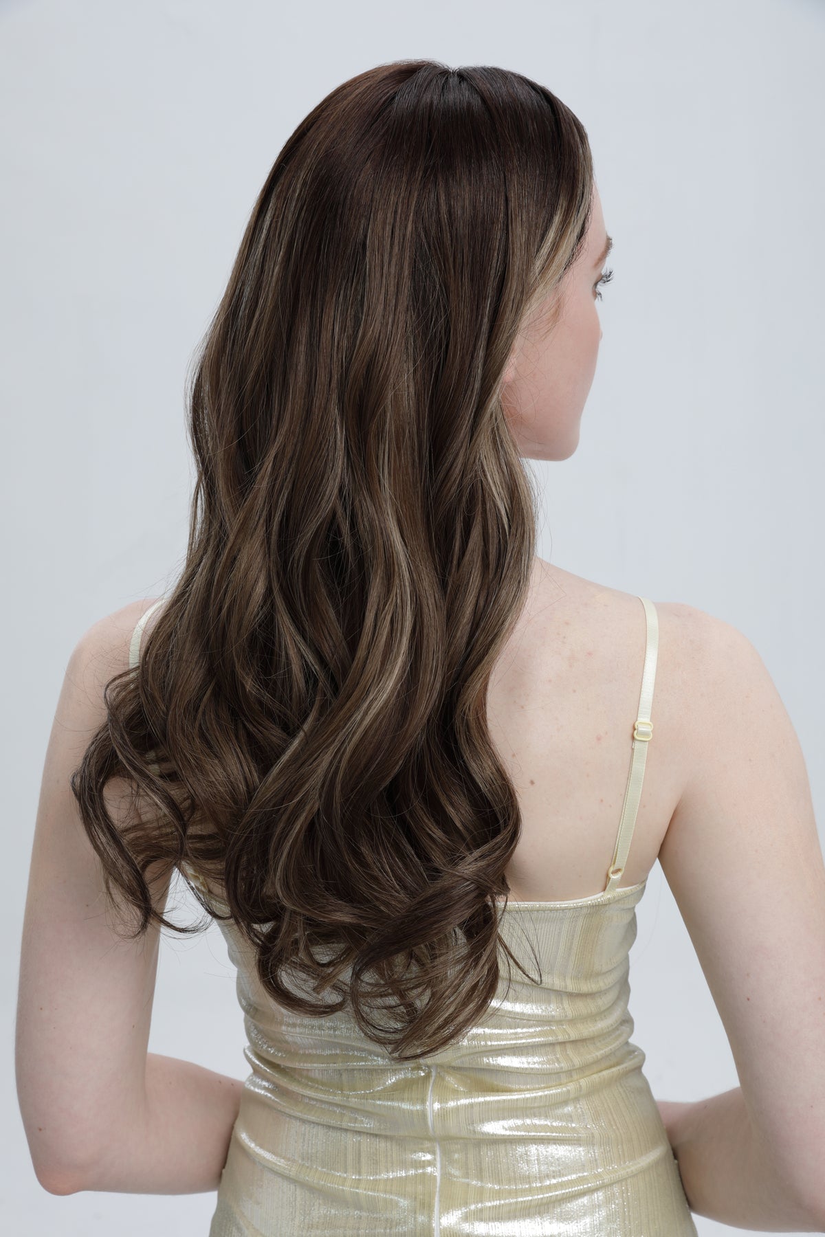 Cindered Mocha | Dark Brown With Light Beige Brown Balayage and Face-framing Highlights