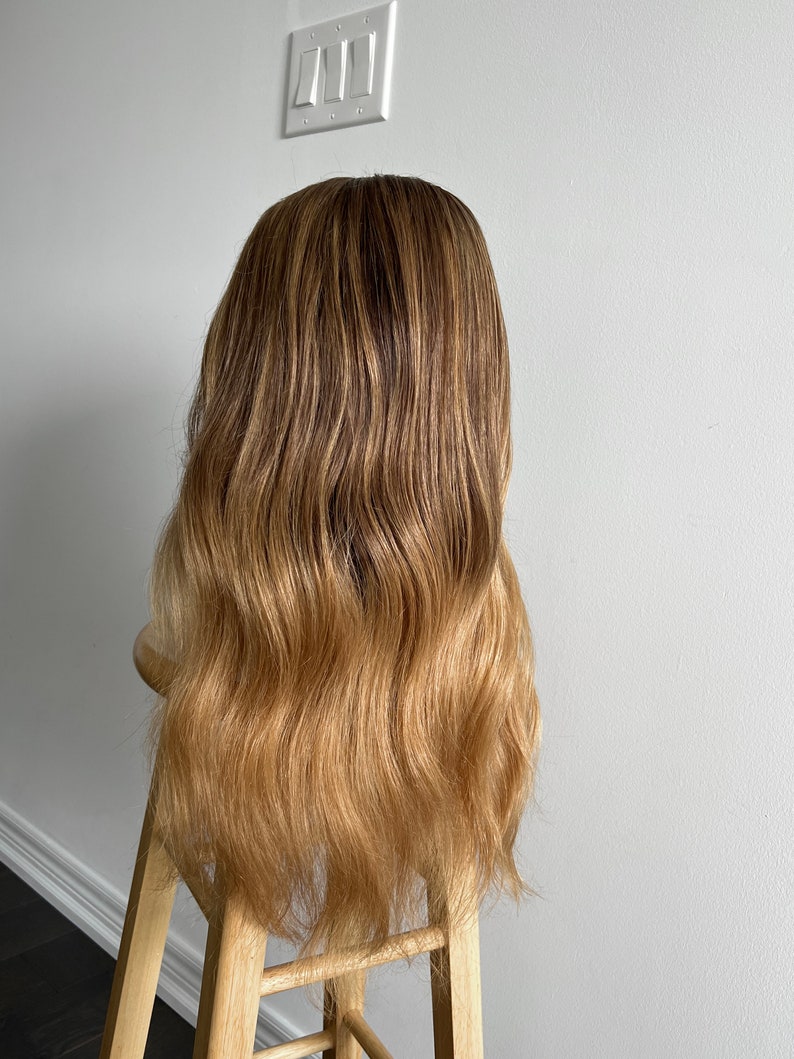 Nector | Medium to Dark Warm Tone Brown with Gold Blonde Balayage and Face-framing Highlights
