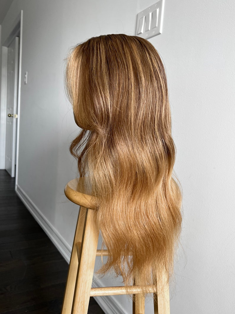 Nector | Medium to Dark Warm Tone Brown with Gold Blonde Balayage and Face-framing Highlights