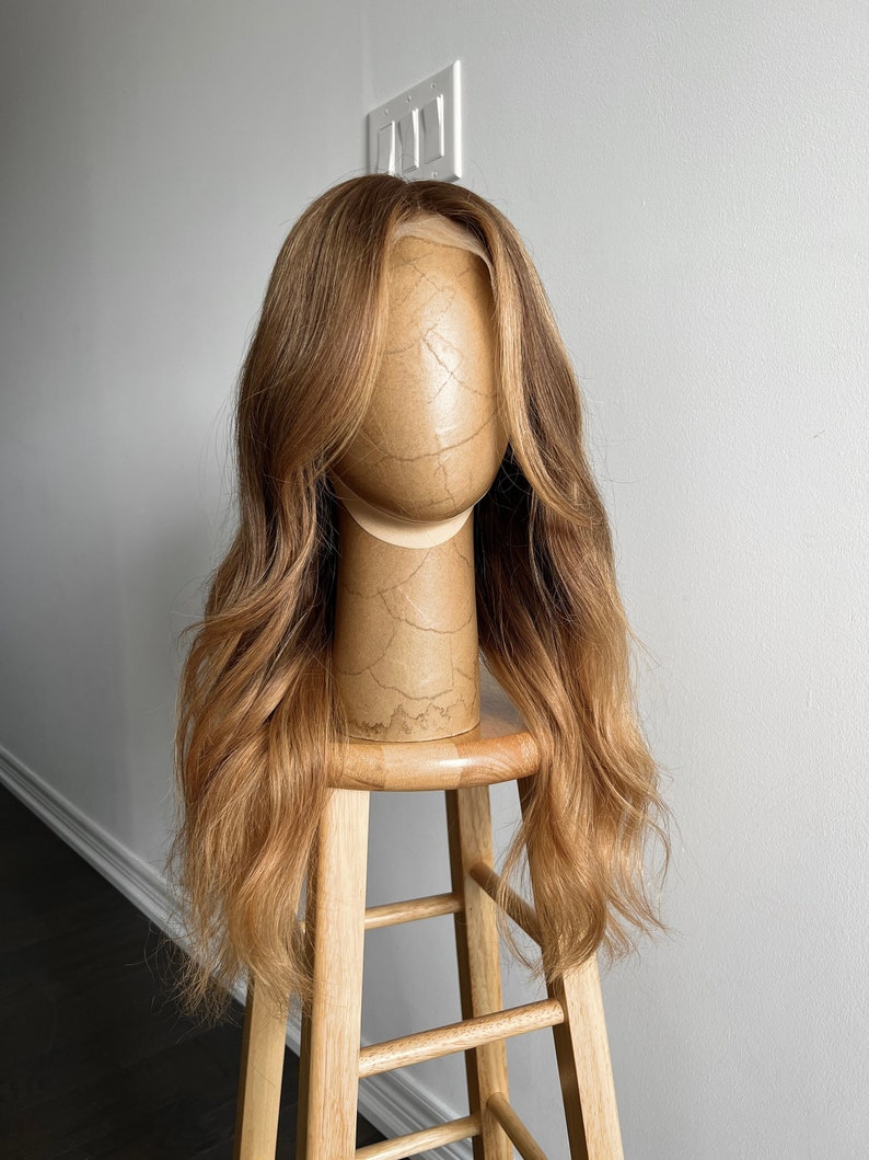 Nector | Medium to Dark Warm Tone Brown with Gold Blonde Balayage and Face-framing Highlights