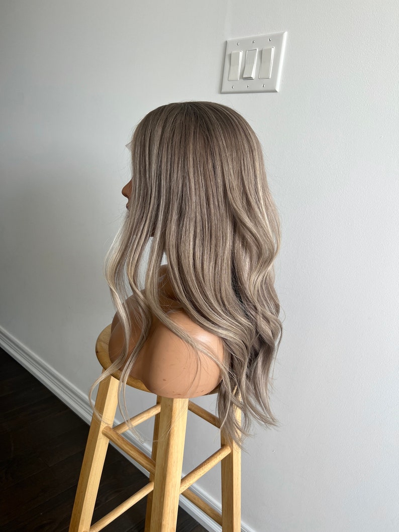 Winter Birch | Ashy Tone Dark with Pale Blonde Balayage and Face-framing Highlights