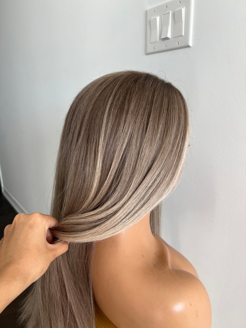 Winter Birch | Ashy Tone Dark with Pale Blonde Balayage and Face-framing Highlights