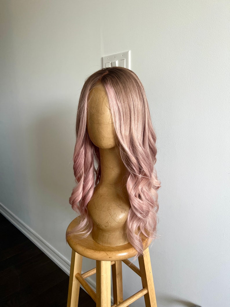 Syren | Smoky Pink with Pinksh Dark Blonde Balayage and Dark Brown Roots