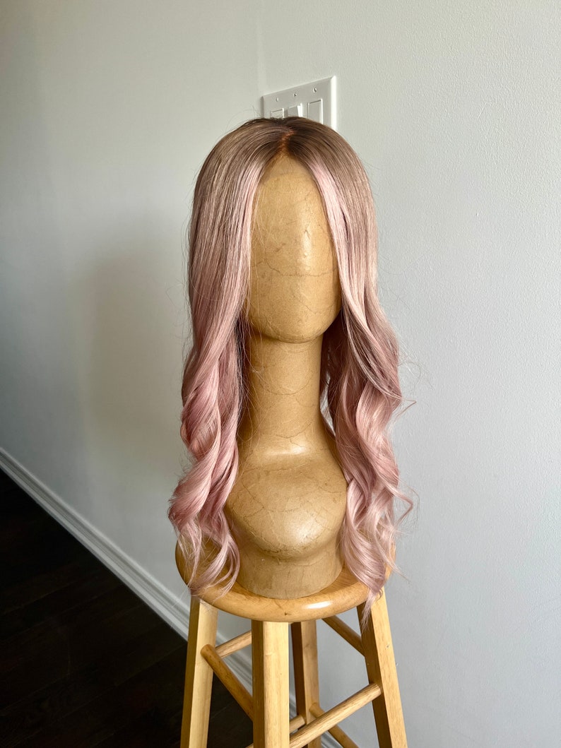 Syren | Smoky Pink with Pinksh Dark Blonde Balayage and Dark Brown Roots
