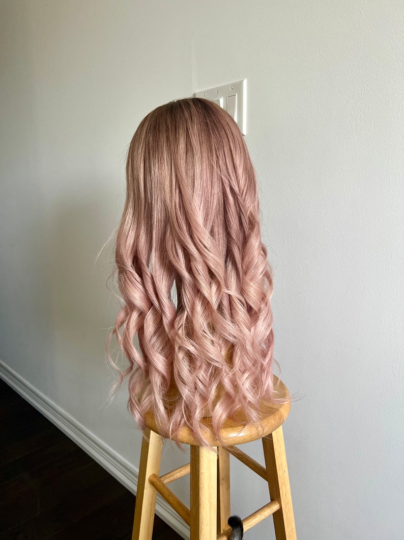 Syren | Smoky Pink with Pinksh Dark Blonde Balayage and Dark Brown Roots