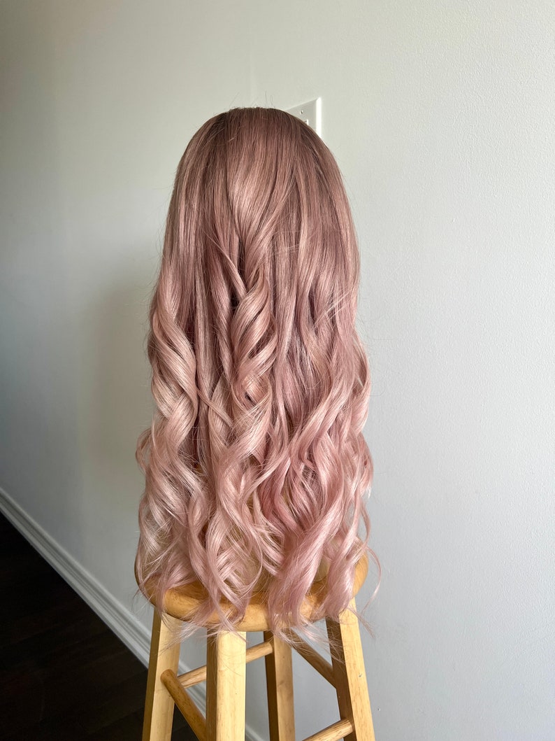 Syren | Smoky Pink with Pinksh Dark Blonde Balayage and Dark Brown Roots