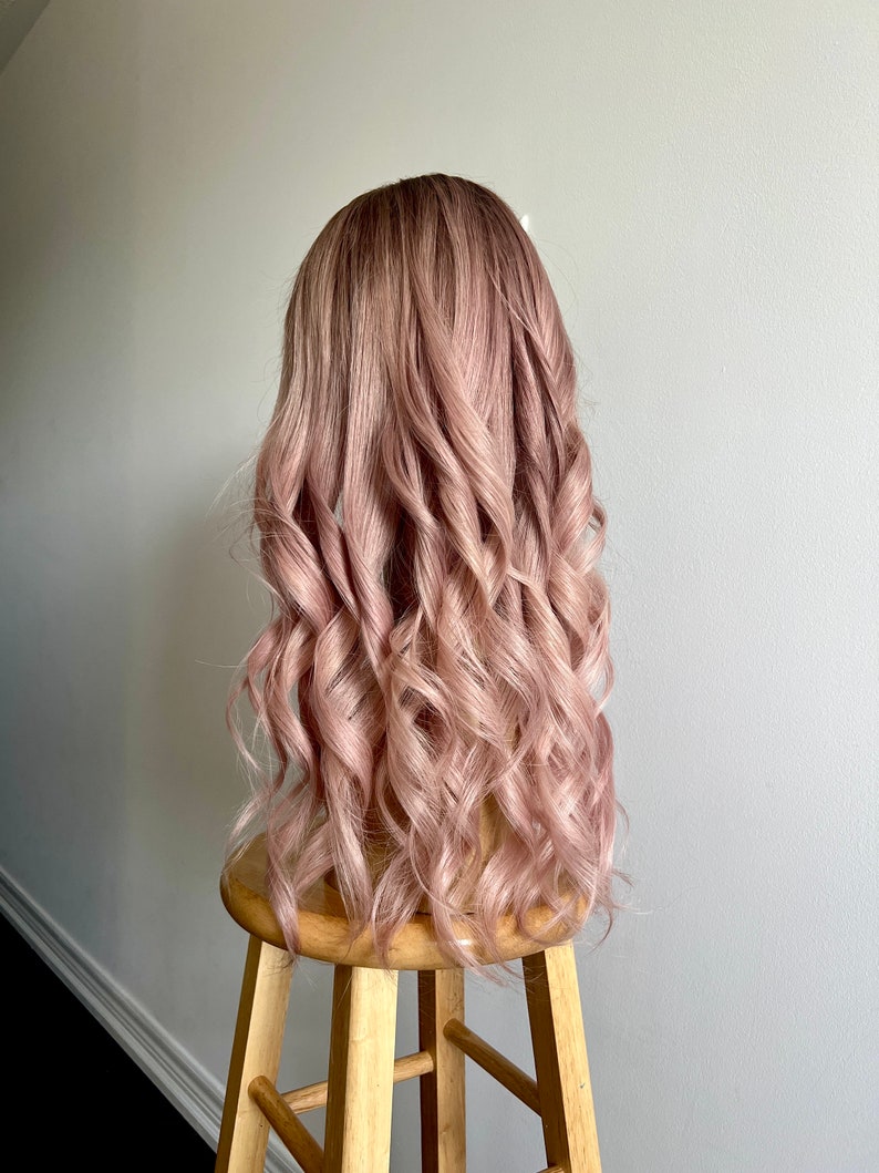 Syren | Smoky Pink with Pinksh Dark Blonde Balayage and Dark Brown Roots