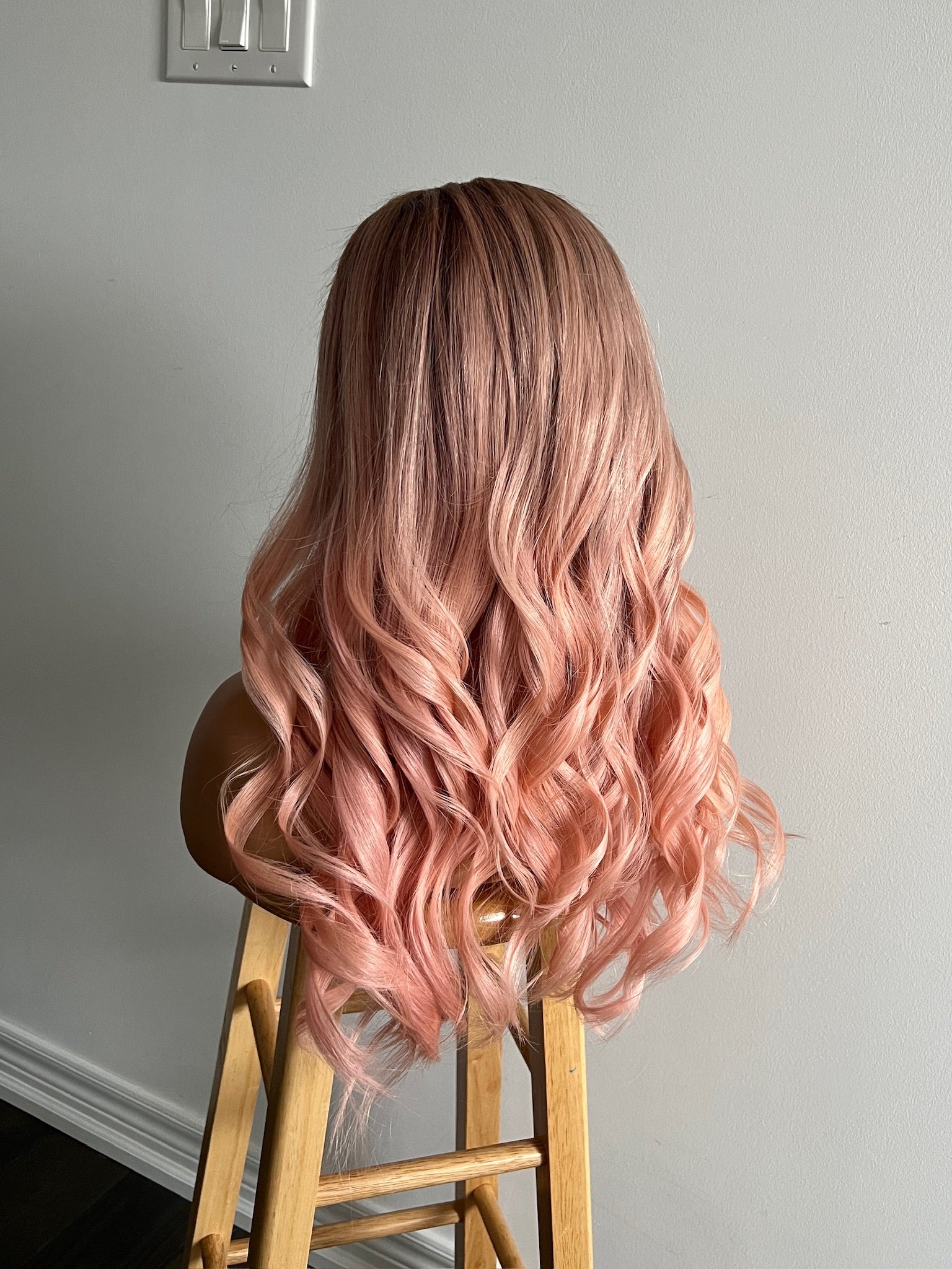 Syren | Smoky Pink with Pinksh Dark Blonde Balayage and Dark Brown Roots
