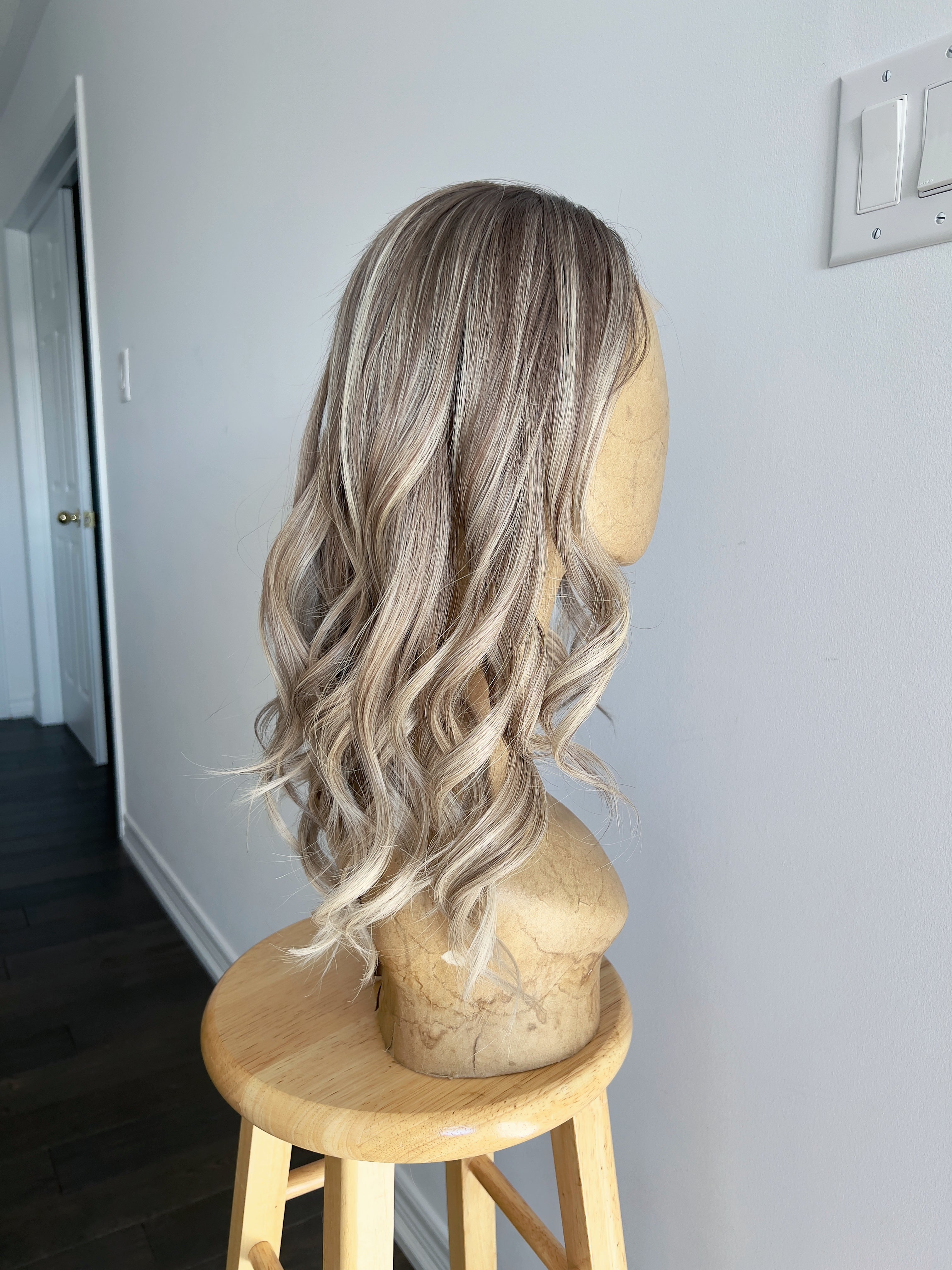 Winter Birch | Ashy Tone Dark with Pale Blonde Balayage and Face-framing Highlights