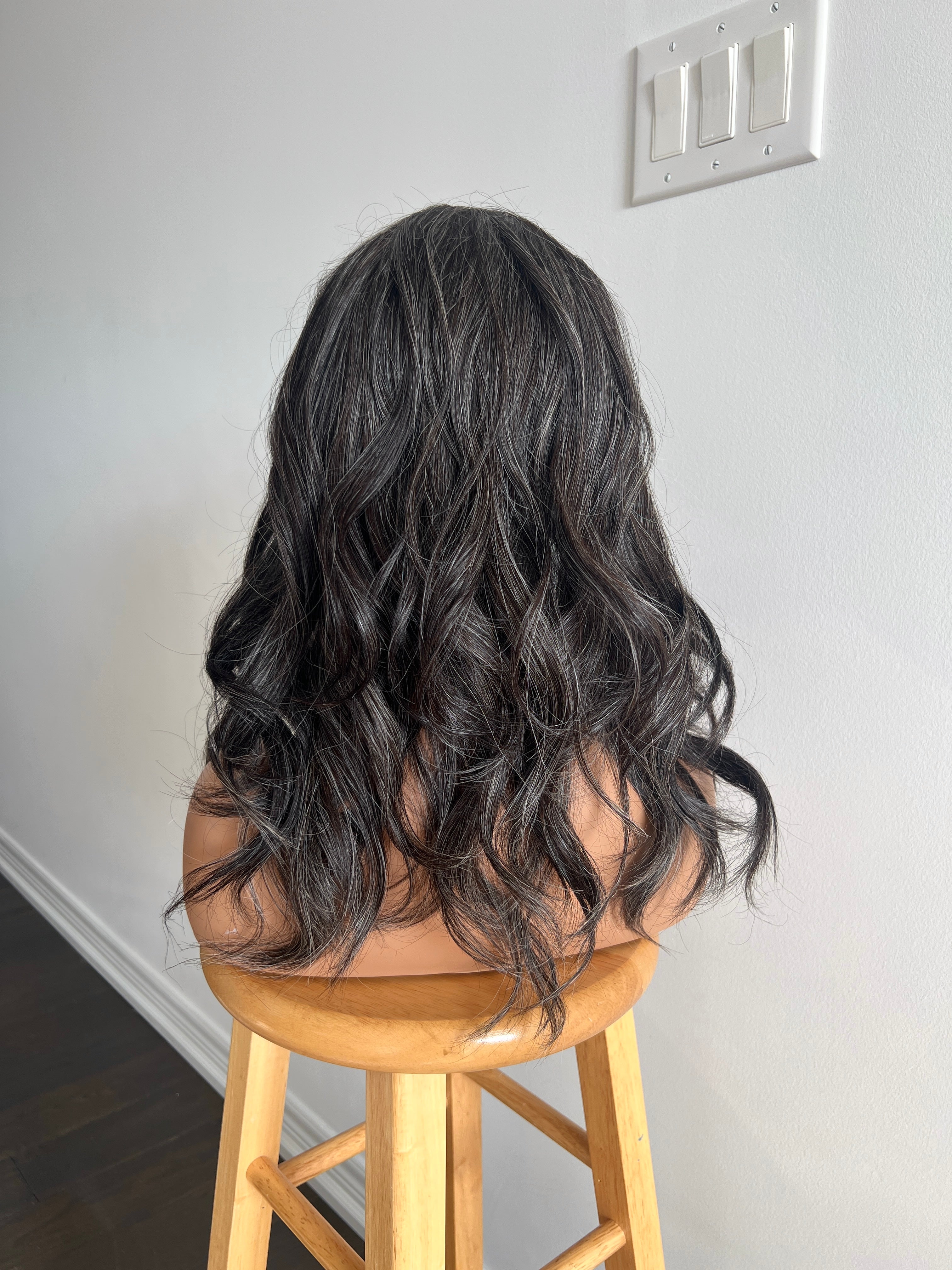 Nightsong | Black with Mixed Silver and Defined Face-framing Highlights