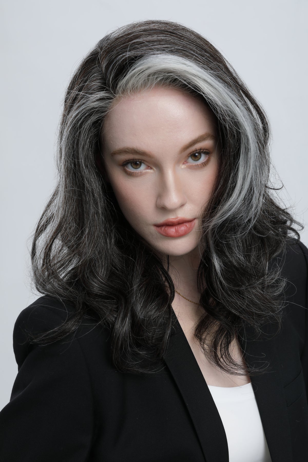 Nightsong | Black with Mixed Silver and Defined Face-framing Highlights